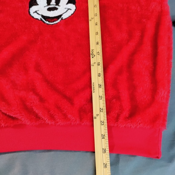 Disney Mickey Mouse Modern Lux Jerry Leigh Plush Sequin Red Sweater L Nostalgic - Picture 13 of 14